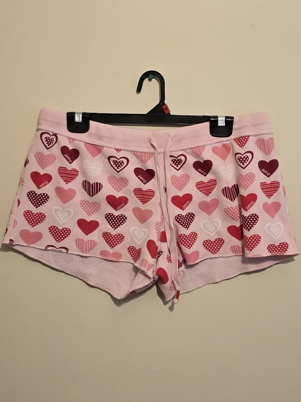Aeropostale Pink & Red Heart-Print Lounge Shorts